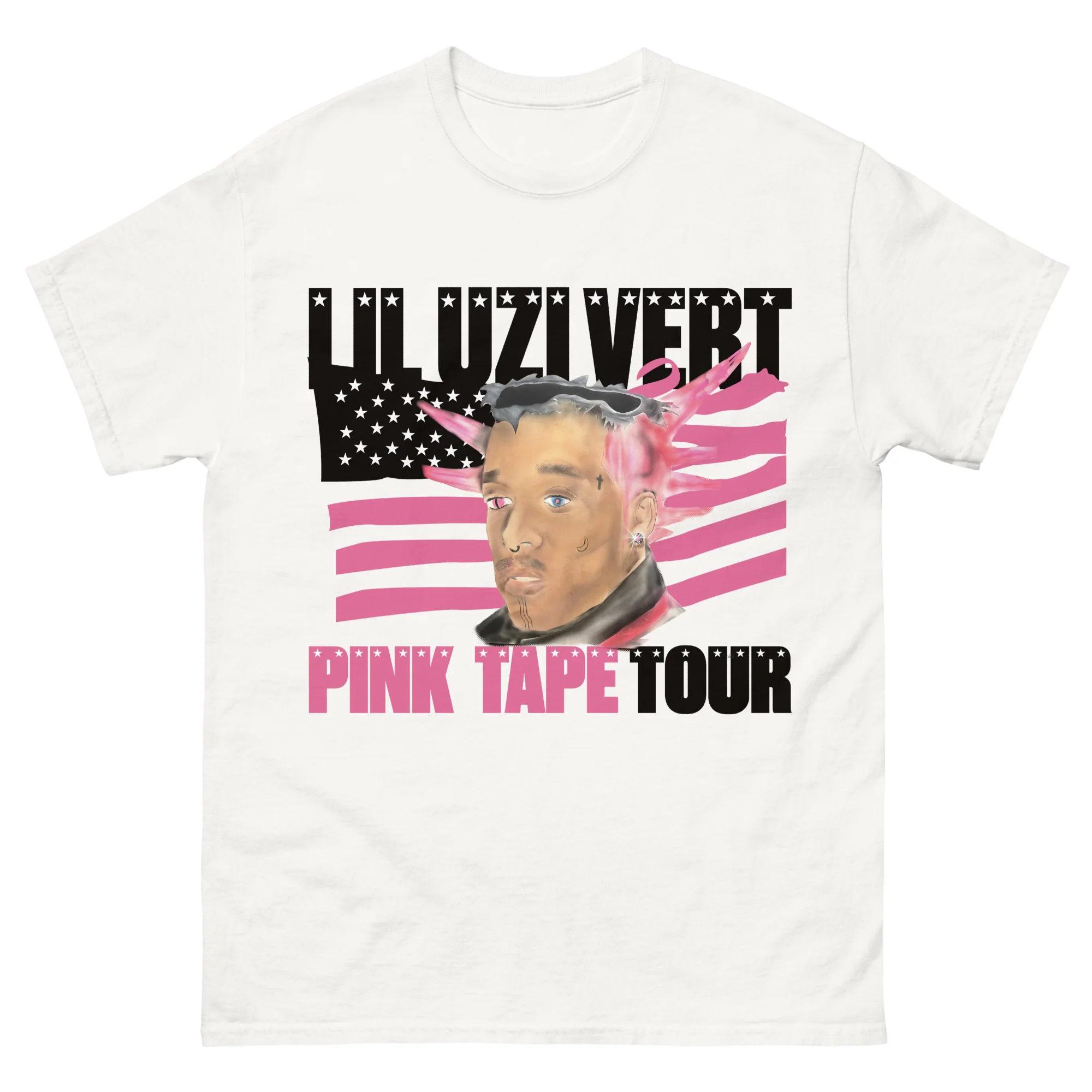 Pink Tape White Portrait T-shirt (Spotify Wrapped)