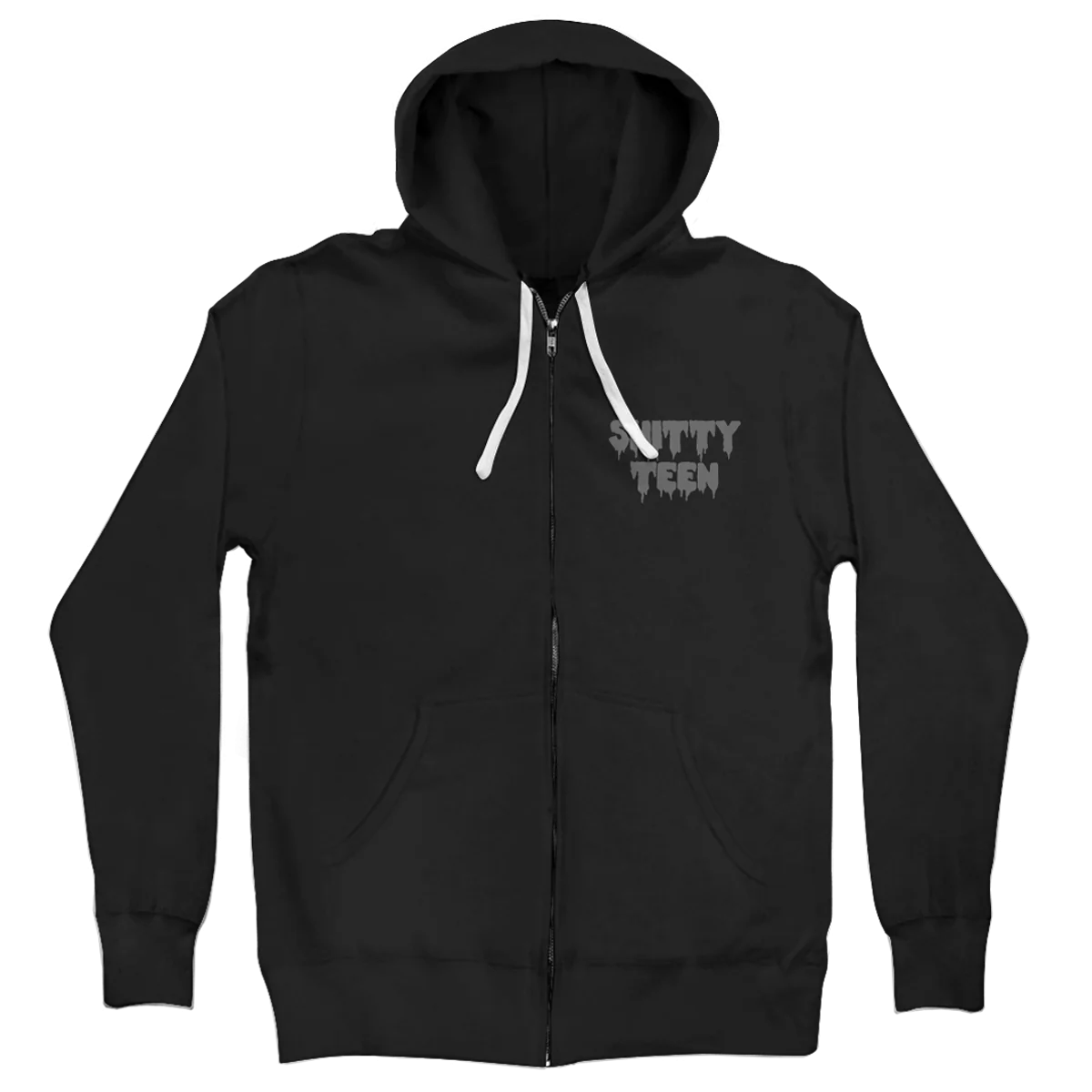 Shitty Teen Black Zip Hoodie - Image 2