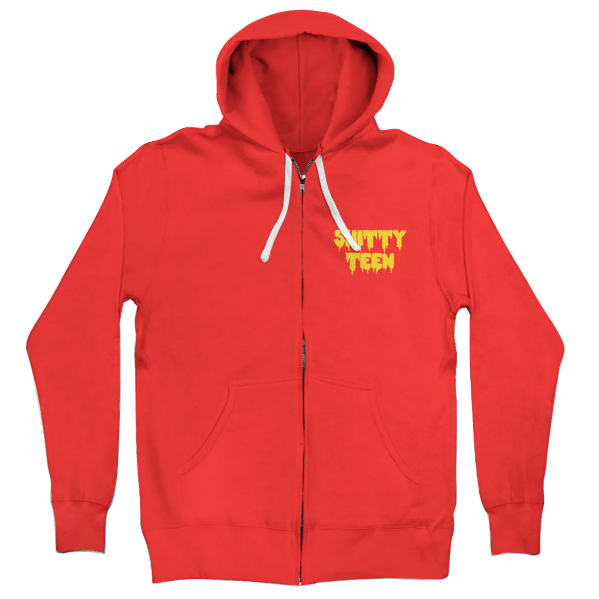 Shitty Teen Red Zip Hoodie - Image 2